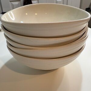 Mikasa Swirl Bone White Set of 5 Ceramic Cereal Bowls